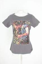 blusa brand feminina cinza com silk