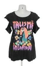 blusa Farm feminina preta com silk