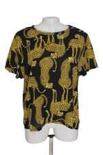 blusa Zara feminina preta estampada