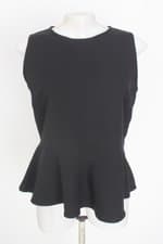 blusa zara feminina preta com peplum