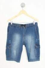 bermuda jeans masculina azul