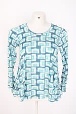 blusa richards feminina estampada com barra mullet