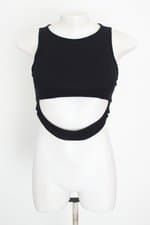 blusa cropped três feminina preta