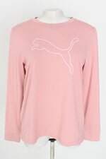 blusa esportiva manga longa puma feminina rosa com silk