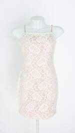 vestido line dot feminino branco com forro