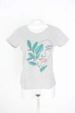 t-shirt hering feminina cinza com silk