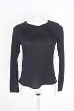 blusa esportiva manga longa ace feminina preta com barra mullet