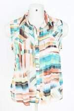 camisa nem feminina estampada com pregas