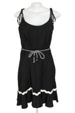vestido curto zayme  preto com faixa na cintura
