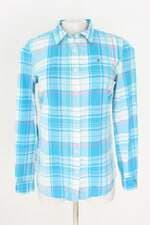 camisa tommy hilfiger feminina azul xadrez