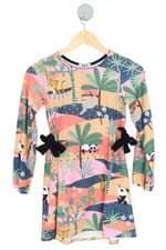 vestido kukiê kids estampado com franzido