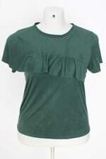 blusa Tng feminina verde com babado