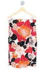 saia zara feminina estampada