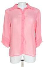 camisa uma bala feminina rosa com transparência