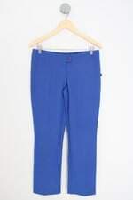 calça de tecido feminina azul