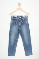 calça jeans john john feminina azul com faixa na cintura