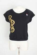 blusa lotto feminina preta com silk