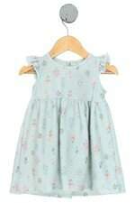 vestido kids verde floral
