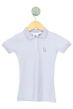 camisa polo molina kids roxa com bordado