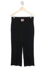 calça de tecido One Up feminina preta com aplique