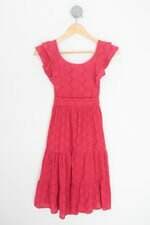 vestido le lis petit kids vermelho com faixa na cintura e forro