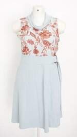 vestido nectarina feminino azul com recortes
