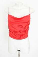 blusa cropped Blue Steel feminina vermelha com drapeado