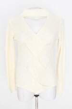 blusa de tricô feminina amarela com torção