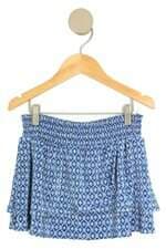 saia Zara kids estampada com franzido e plissado