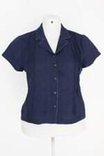 camisa feminina azul com pregas