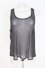 blusa Zara feminina preta com brilho e transparência