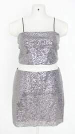 conjunto duas peças C&A feminino prata com forro