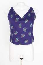 cropped feminino roxo floral