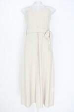 vestido Renner feminino bege com faixa na cintura e meio forro