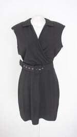 vestido innocence feminino preto com cinto e forro