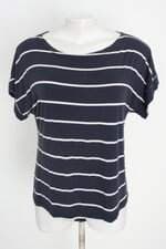 blusa feminina azul listrada