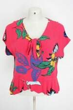 blusa rosa santa feminina floral