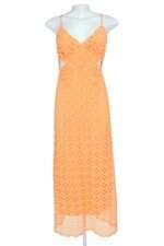 vestido atelier feminino laranja com forro e recortes