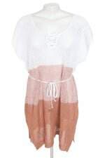 saída de praia feminino marrom e branco