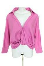 blusa sly wear feminina rosa com drapeado