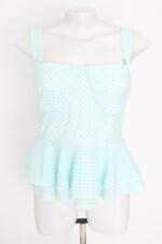 blusa talgui feminina azul xadrez com peplum