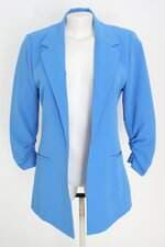 blazer Renner feminino azul com drapeado e forro