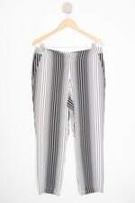 calça de tecido cotton collors feminina listrada com meio forro