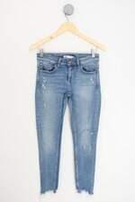 calça jeans zara feminina azul
