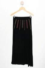 saia maiu&sons feminina preta com bordado e cós com elástico