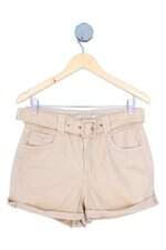 shorts C&A feminino bege com cinto