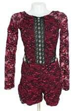 macaquinho max glamm feminino rosa e preto com forro
