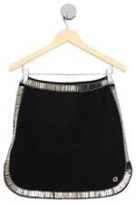 saia Carmen Steffens feminina preta com aplique