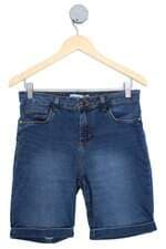 bermuda jeans C&A feminina azul com barra italiana
