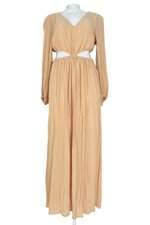 vestido gule feminino bege com forro